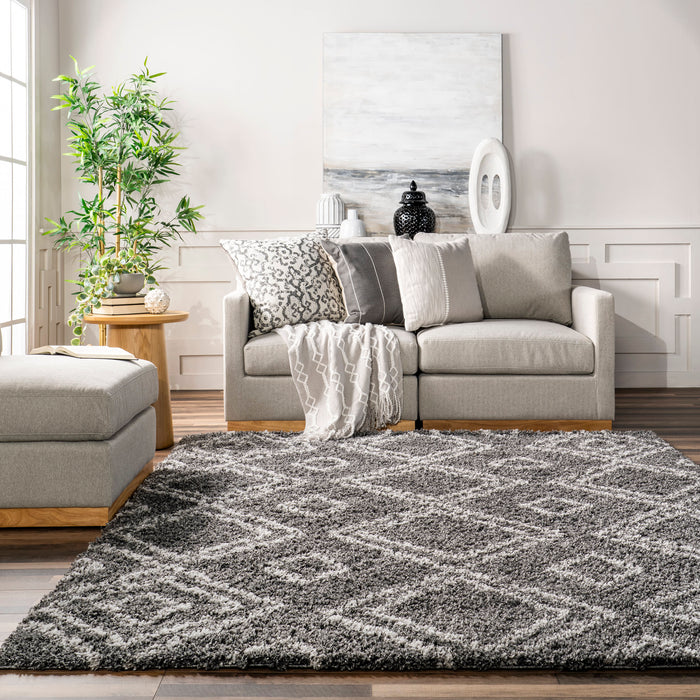 Moroccan Inspired Shag Rug in Dark Grey 160x230 cm
