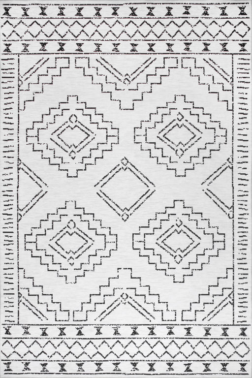 Moroccan Machine Washable Area Rug in White 150x250 cm