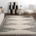 Moroccan Pinstripe Tassel Area Rug 160x230 cm Off White
