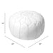 Moroccan Pouf Accent in White for Home Decor and Seating