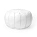 Moroccan Pouf Accent in White for Home Decor and Seating