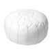 Moroccan Pouf Accent in White for Home Decor and Seating