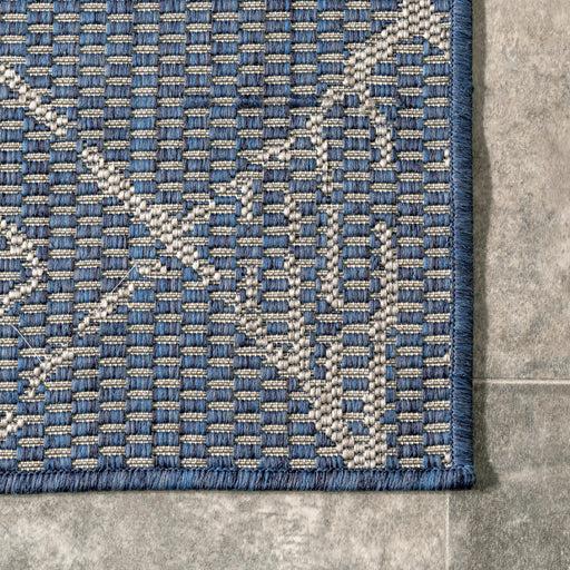 Moroccan Rug For Indoor And Outdoor Use In Blue Color