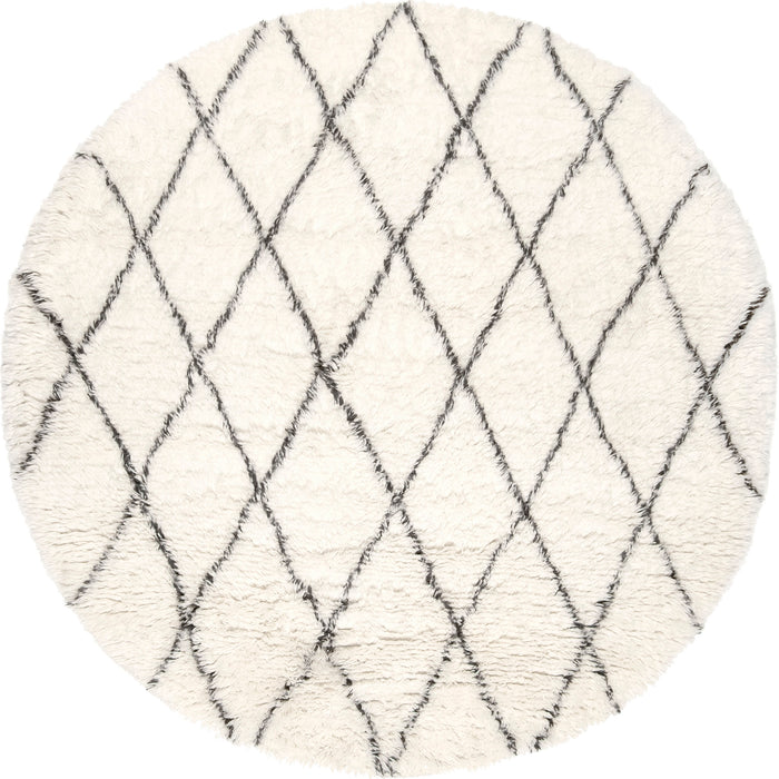 Moroccan Shag Area Rug 100% Wool 150x230 cm Ivory