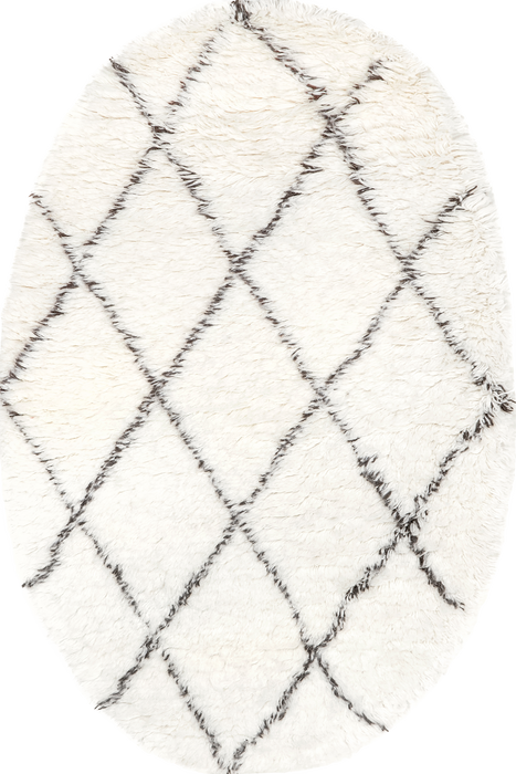 Moroccan Shag Area Rug 100% Wool 160x230 cm Ivory