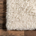 Moroccan Shag Area Rug 100% Wool Solid Ivory 120x180 cm