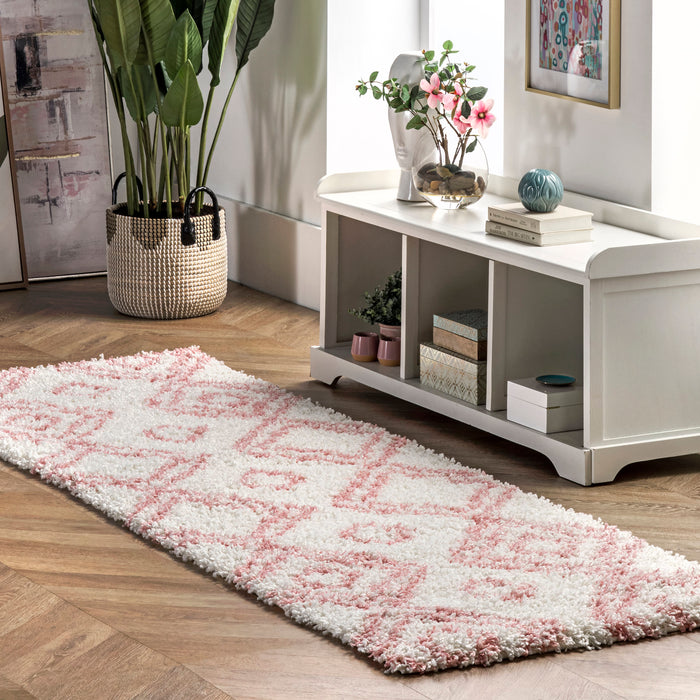 Moroccan Shag Area -matto 120x180 cm Pinkki