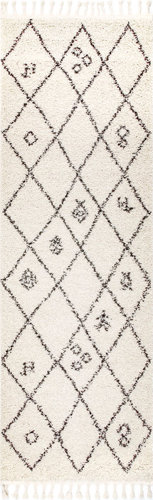 Moroccan Shag Area Rug 140x200 cm Off White
