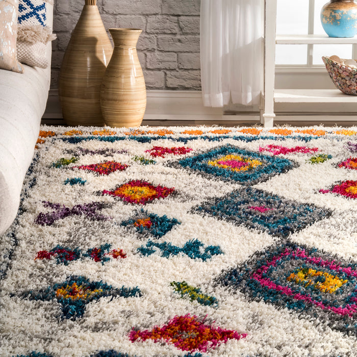 Moroccan Shag Area Rug 160x230cm Multicolor Design