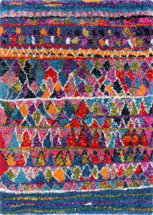 Moroccan Shag Area Rug in Multicolor for Home Decor