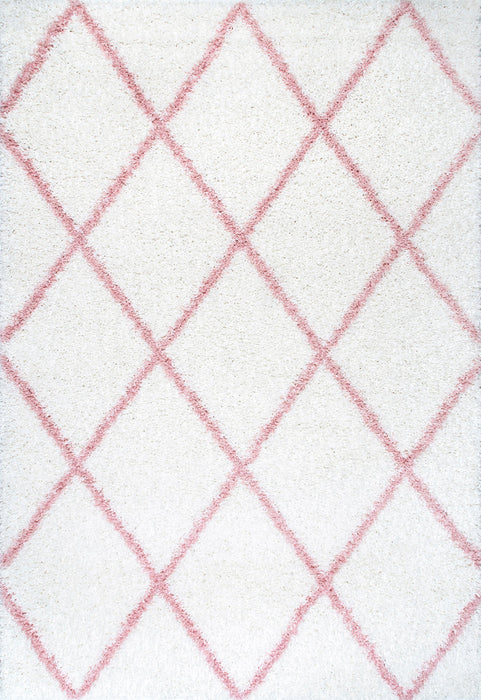 Moroccan Shag Lattice Area -matto 160x230 cm Pinkki