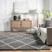 Moroccan Shag Lattice Area Rug in Grey