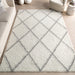 Moroccan Shag Lattice Area Rug in White