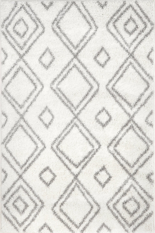 Tappeto marocchino a pelo lungo 120x180 cm Bianco