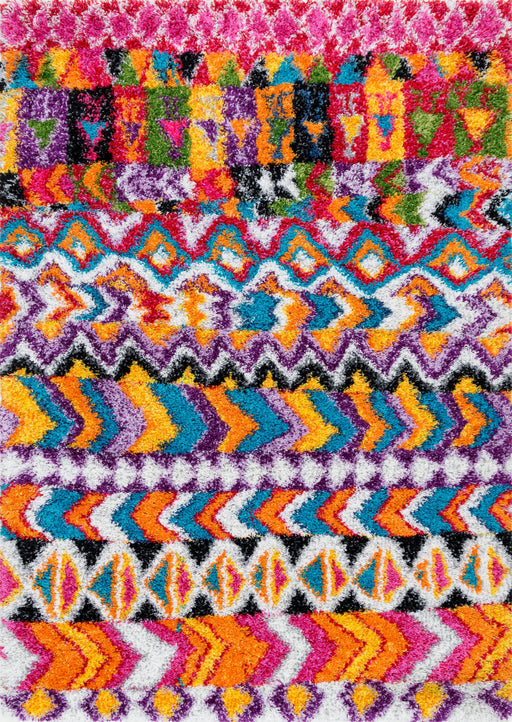 Moroccan Shag Rug Multicolor Decorative Area Rug
