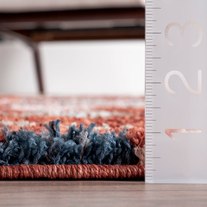 Moroccan Shag Rug With Tassels 160cm Red