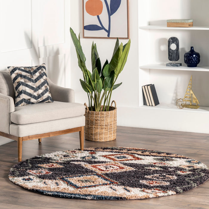 Moroccan Shag Rug With Tassels 160x230cm Grey