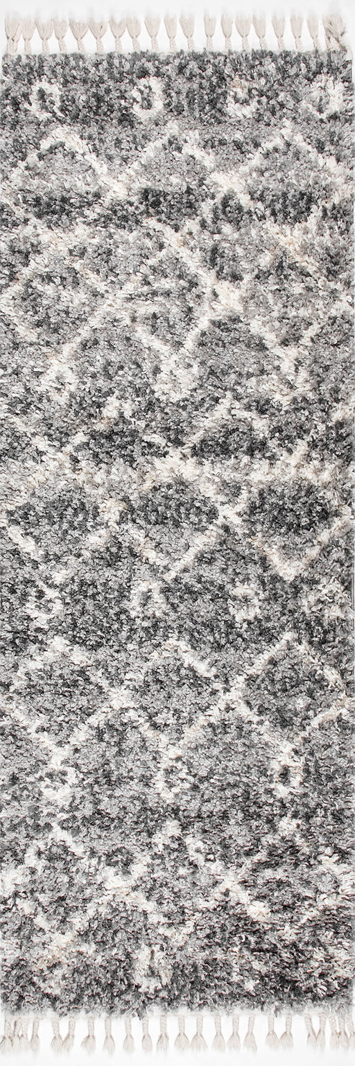 Moroccan Shag Rug With Tassels 160x230cm Grey