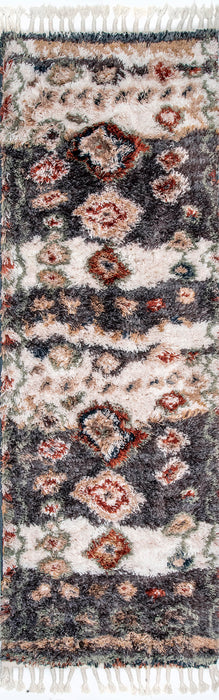 Moroccan Shag Rug With Tassels 160x230cm Grey