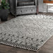 Moroccan Shag Rug With Tassels In Grey Color