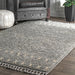 Moroccan Shag Rug With Tassels In Silver Color