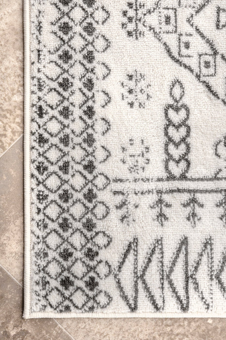 Moroccan Style Area Rug Light Grey 200x300 cm