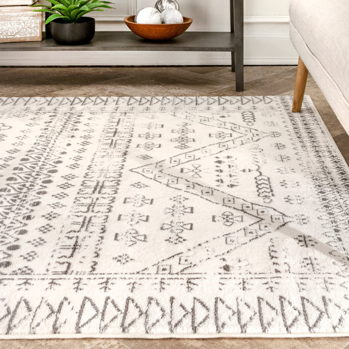 Moroccan Style Area Rug Light Grey 200x300 cm