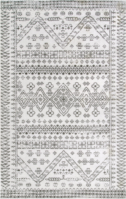 Moroccan Style Area Rug Light Grey 200x300 cm