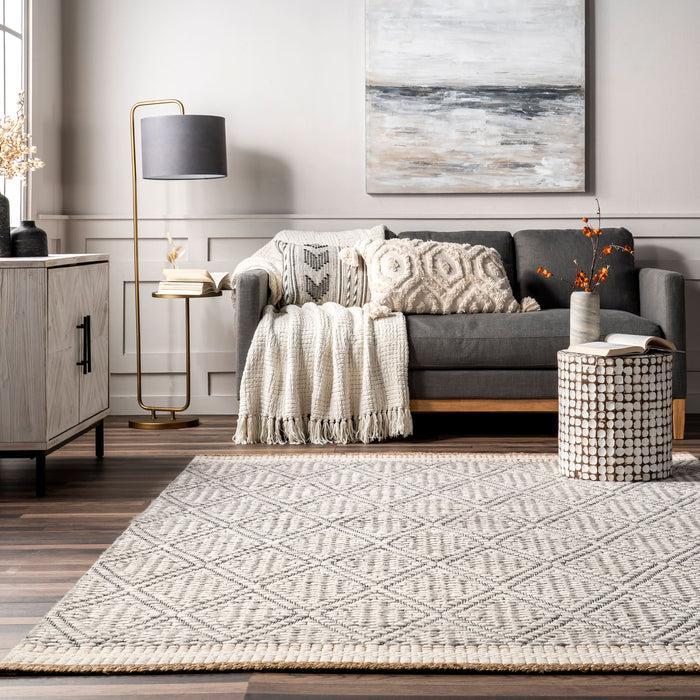 Moroccan Style Ivory Area Rug for Home Decor