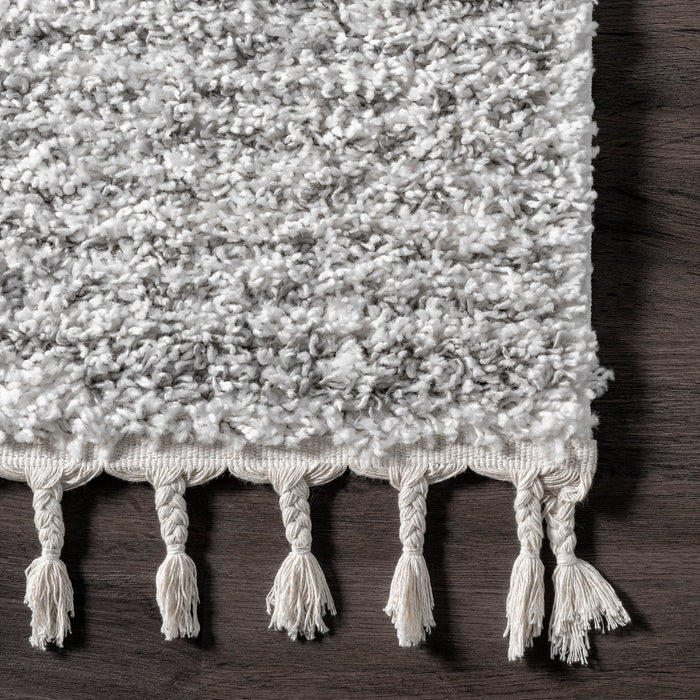 Moroccan Tassel Shag Rug 120x180 cm White Design