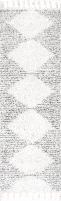 Moroccan Tassel Shag Rug 120x180 cm White Design