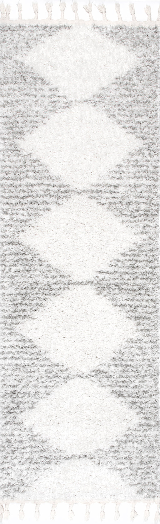 Moroccan Tassel Shag Rug 120x180 cm White Design