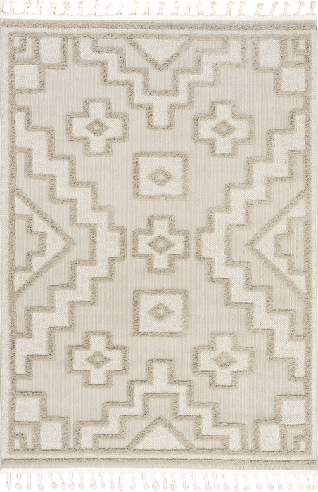 Moroccan Tasseled Area Rug 160x230 cm Beige