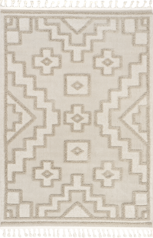 Moroccan Tasseled Area Rug 160x230 cm Beige