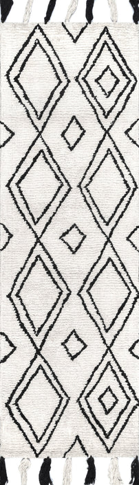 Moroccan Tasseled Shag Rug in Ivory 120x180 cm