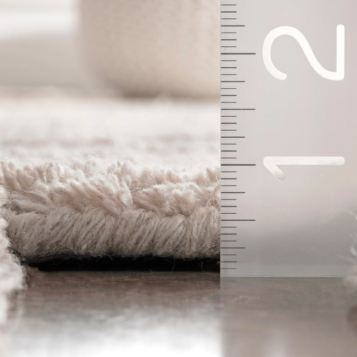 Moroccan Tasseled Shag Rug in Tan Color 120x180 cm