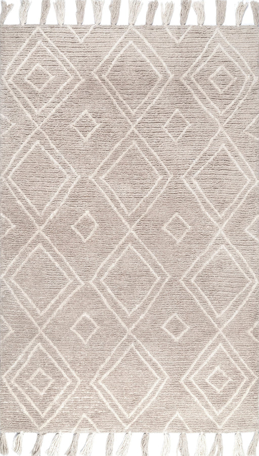 Moroccan Tasseled Shag Rug in Tan Color 120x180 cm