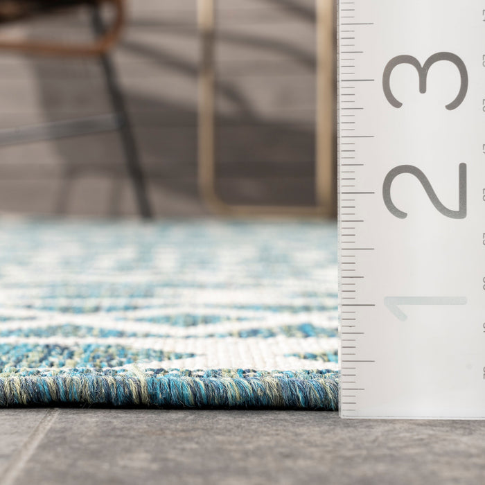 Moroccan Teal Indoor Outdoor Area Rug 150x240 cm