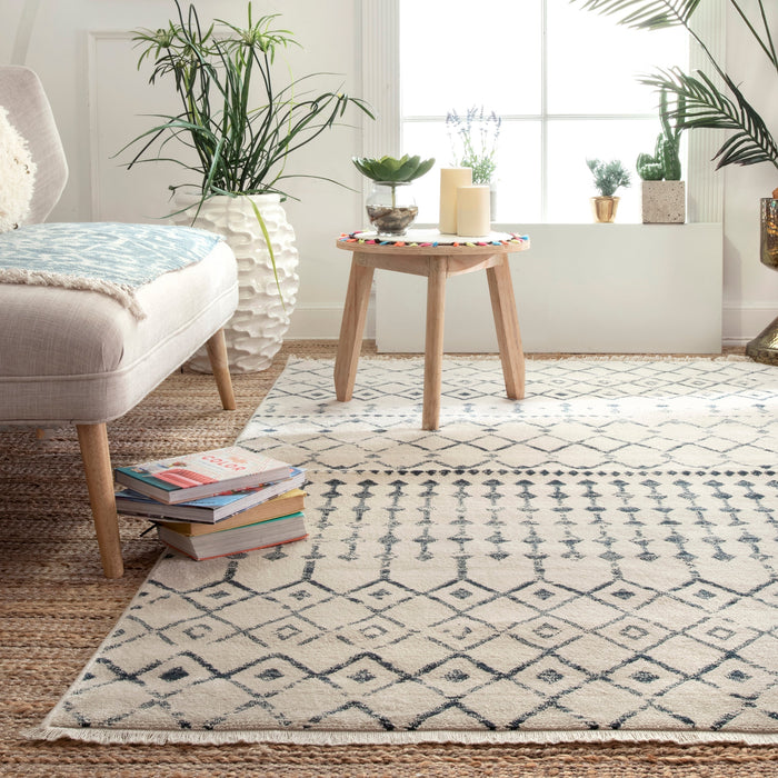 Moroccan Trellis Area Rug 120x180 cm Beige