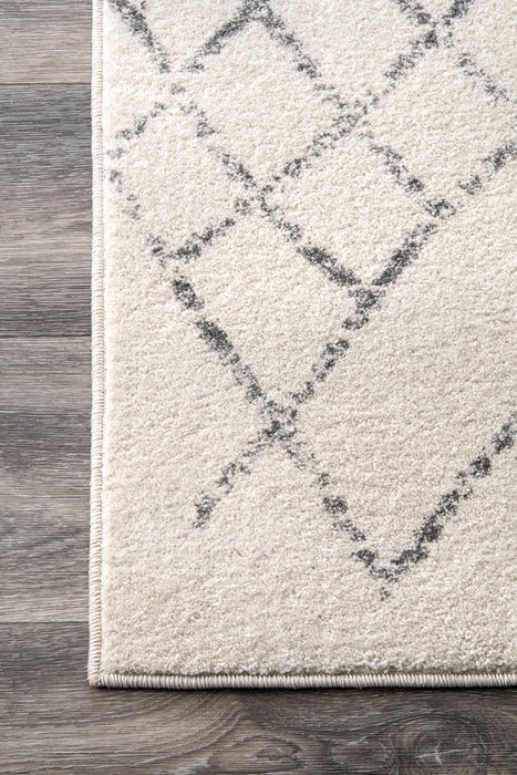 Moroccan Trellis Area Rug 160x230 cm in Ivory