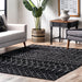 Moroccan Trellis Area Rug Black And White 160x230 cm