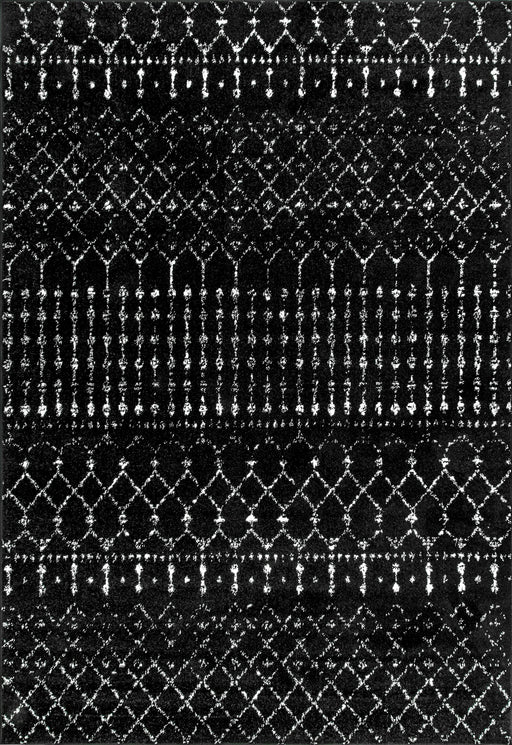 Moroccan Trellis Area Rug Black And White 160x230 cm