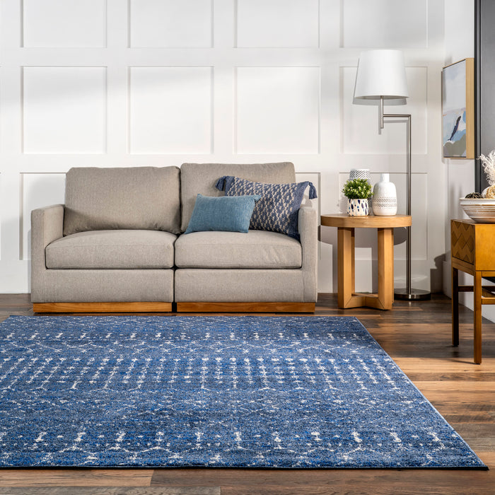 Moroccan Trellis Area Rug Dark Blue 160x230 cm