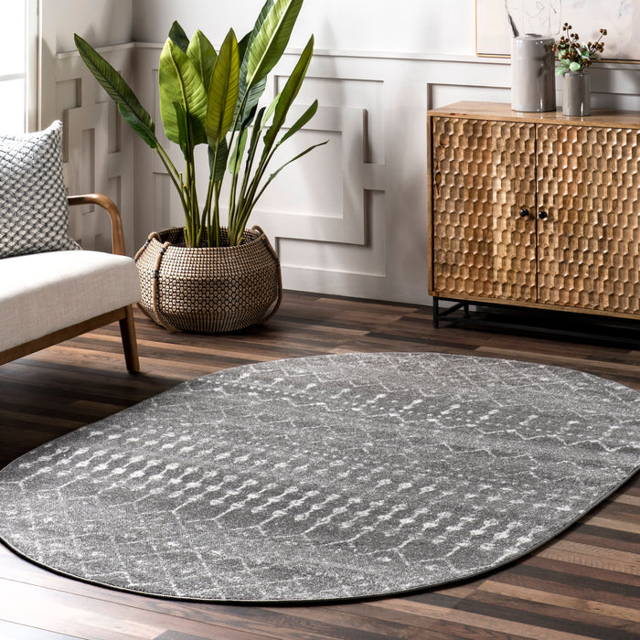 Moroccan Trellis Area Rug Dark Grey 160x230 cm