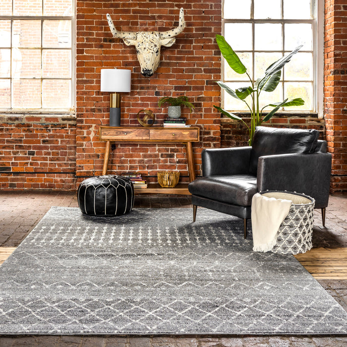 Moroccan Trellis Area Rug Dark Grey 160x230 cm