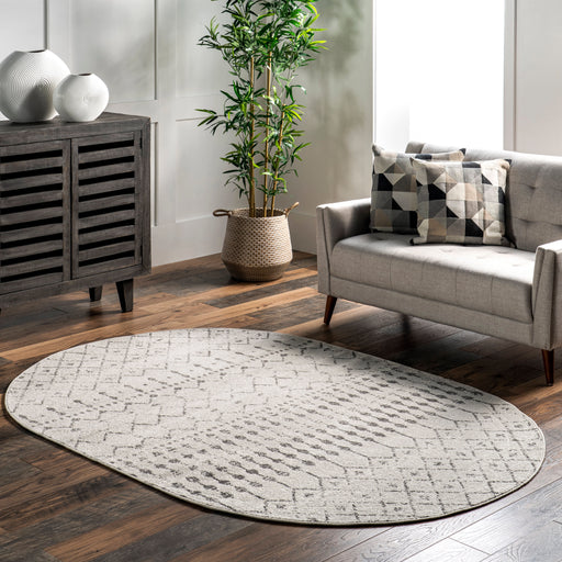 Moroccan Trellis Area Rug Grey 160 x 230 cm