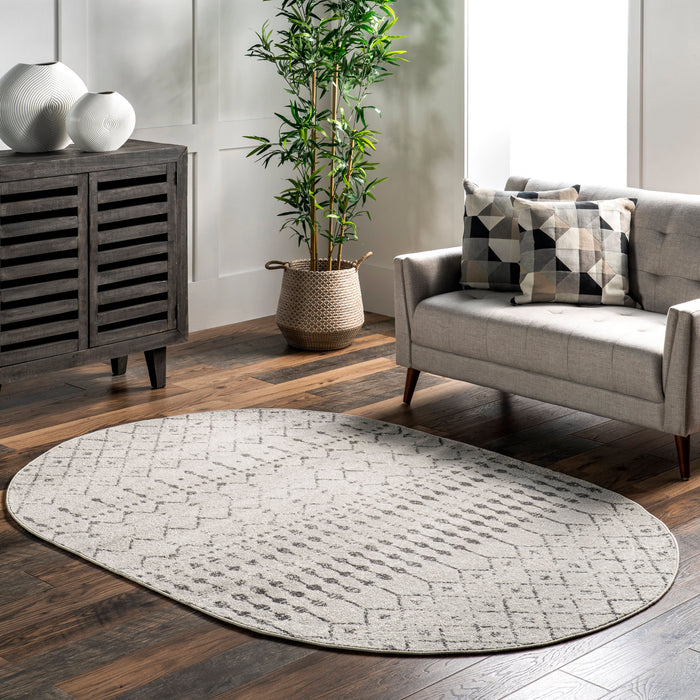 Moroccan Trellis Area Rug Grey 160 x 230 cm
