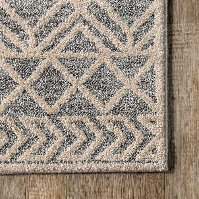 Moroccan Trellis Area Rug In Grey For Home Decor