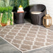 Moroccan Trellis Area Rug Taupe for Indoor Outdoor Use