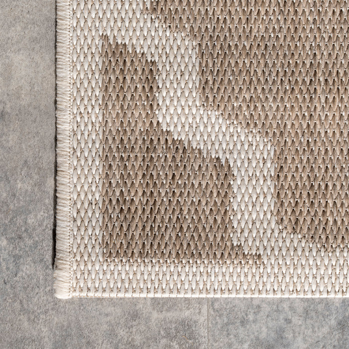 Moroccan Trellis Area Rug Taupe for Indoor Outdoor Use